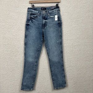 Gap Jeans‎ Womens 4/27 Indigo High Rise Vintage Slim Distressed 5 Pocket Denim